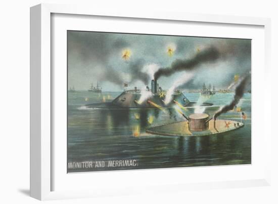 Monitor and Merrimac-null-Framed Art Print