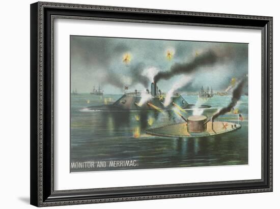 Monitor and Merrimac-null-Framed Art Print