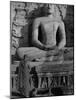 Monk in Front of the Seated Buddha Statue, Gol Vihara, Polonnaruwa, Sri Lanka, Asia-Bruno Morandi-Mounted Photographic Print