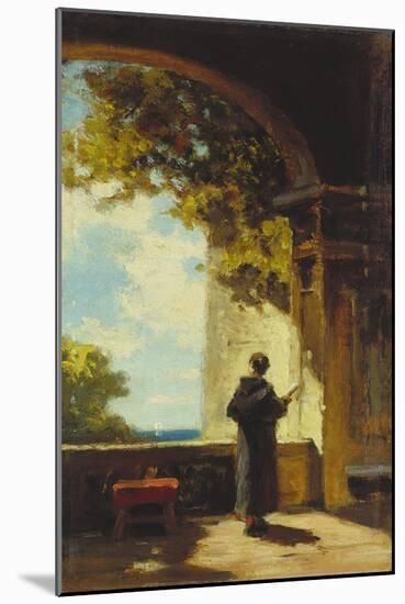 Monk in the cloister, reading the breviary. Ca 1875-Carl Spitzweg-Mounted Giclee Print