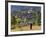 Monk Leaving Gangtey Dzong, and Village, Phobjikha Valley, Bhutan-Peter Adams-Framed Photographic Print