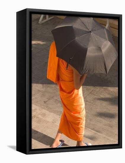 Monk Walking With Umbrella, Thailand-Gavriel Jecan-Framed Premier Image Canvas