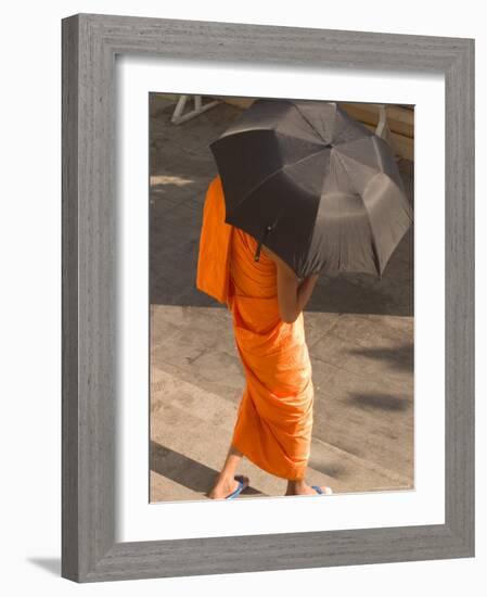 Monk Walking With Umbrella, Thailand-Gavriel Jecan-Framed Photographic Print