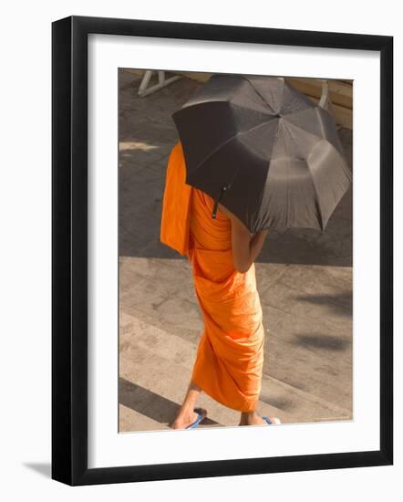Monk Walking With Umbrella, Thailand-Gavriel Jecan-Framed Photographic Print