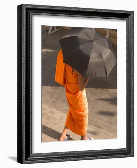 Monk Walking With Umbrella, Thailand-Gavriel Jecan-Framed Photographic Print