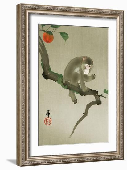 Monkey and Persimmon-Koson Ohara-Framed Giclee Print