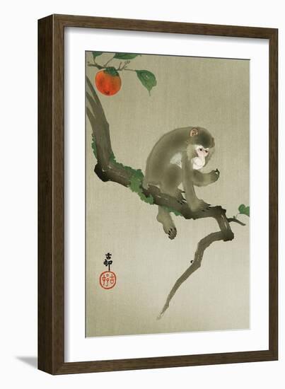 Monkey and Persimmon-Koson Ohara-Framed Giclee Print