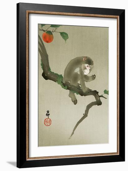 Monkey and Persimmon-Koson Ohara-Framed Giclee Print