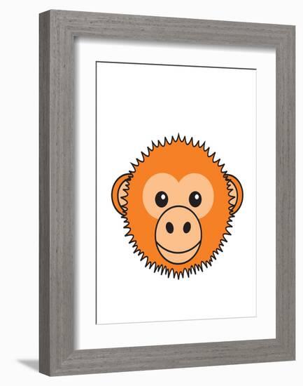 Monkey - Animaru Cartoon Animal Print-Animaru-Framed Giclee Print