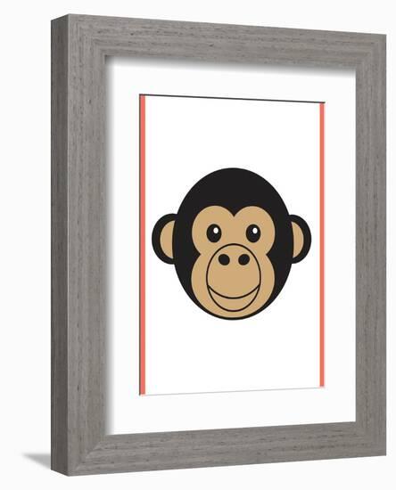 Monkey - Animaru Cartoon Animal Print-Animaru-Framed Giclee Print