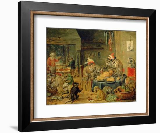 Monkey Banquet, 1810-David Teniers the Younger-Framed Giclee Print