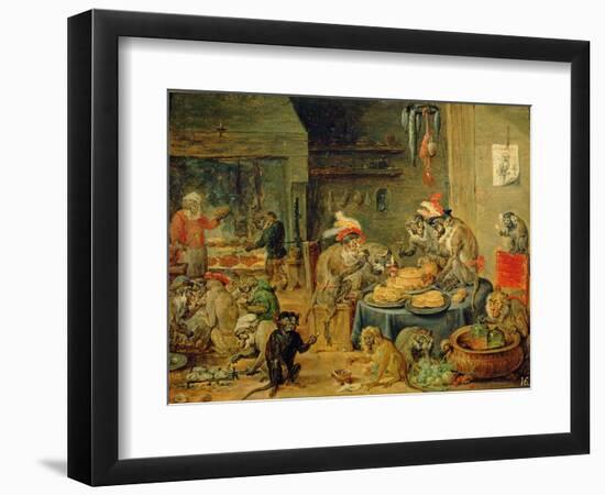 Monkey Banquet, 1810-David Teniers the Younger-Framed Giclee Print