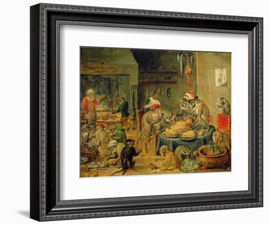 Monkey Banquet, 1810-David Teniers the Younger-Framed Giclee Print