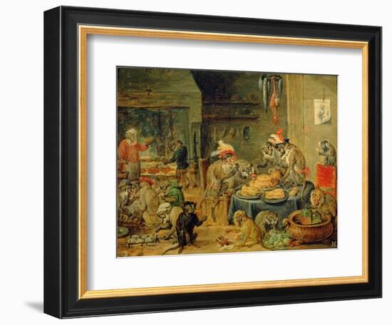 Monkey Banquet, 1810-David Teniers the Younger-Framed Giclee Print