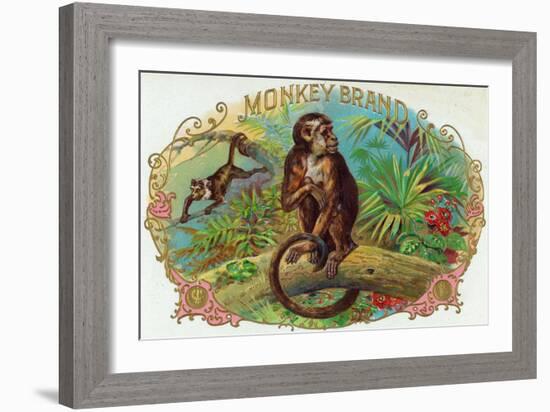 Monkey Brand Cigar Box Label-Lantern Press-Framed Art Print