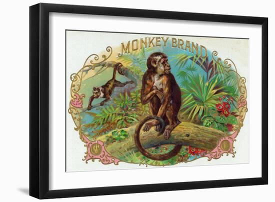 Monkey Brand Cigar Box Label-Lantern Press-Framed Art Print