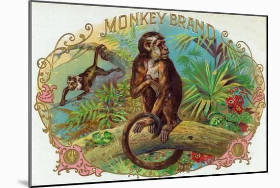 Monkey Brand Cigar Box Label-Lantern Press-Mounted Art Print