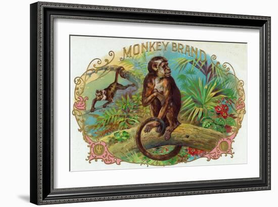 Monkey Brand Cigar Box Label-Lantern Press-Framed Art Print