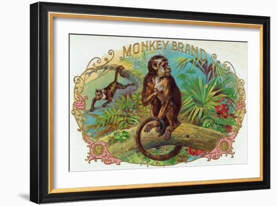 Monkey Brand Cigar Box Label-Lantern Press-Framed Art Print