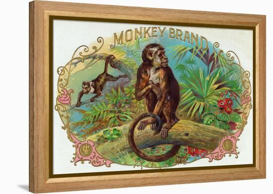 Monkey Brand Cigar Box Label-Lantern Press-Framed Stretched Canvas