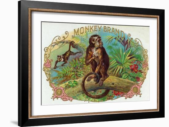 Monkey Brand Cigar Box Label-Lantern Press-Framed Premium Giclee Print