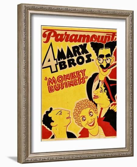 Monkey Business, the Marx Brothers, 1931-null-Framed Art Print