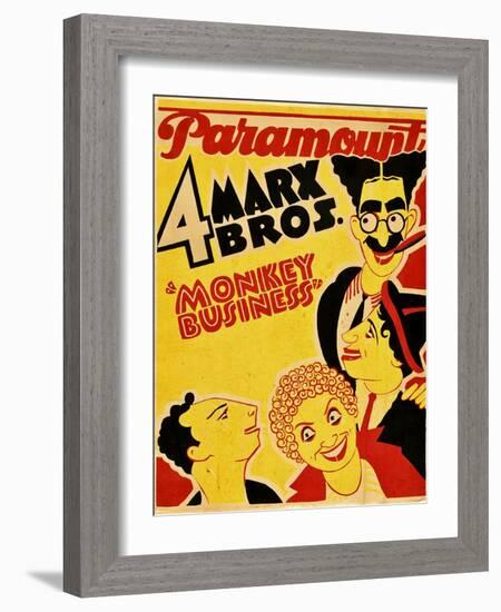 Monkey Business, the Marx Brothers, 1931-null-Framed Art Print