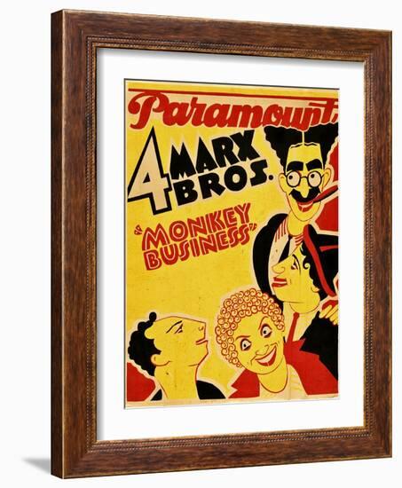 Monkey Business, the Marx Brothers, 1931-null-Framed Art Print