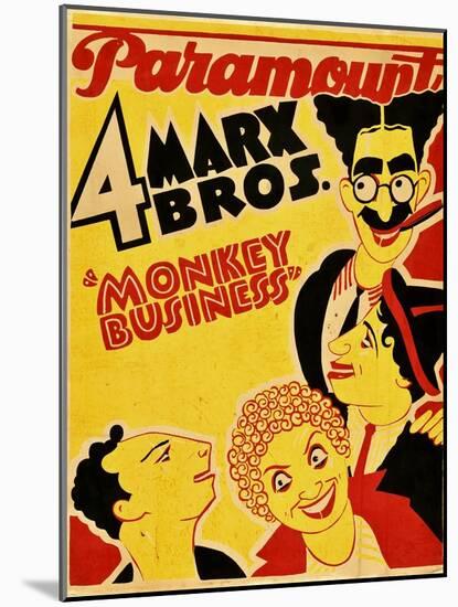 Monkey Business, the Marx Brothers, 1931-null-Mounted Art Print