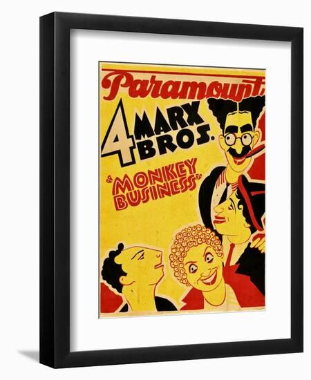 Monkey Business, the Marx Brothers, 1931-null-Framed Art Print