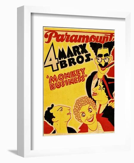 Monkey Business, the Marx Brothers, 1931-null-Framed Art Print