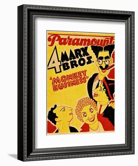 Monkey Business, the Marx Brothers, 1931-null-Framed Art Print