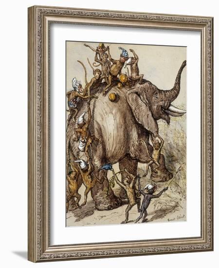 Monkey Capers-Ernest Henry Griset-Framed Giclee Print