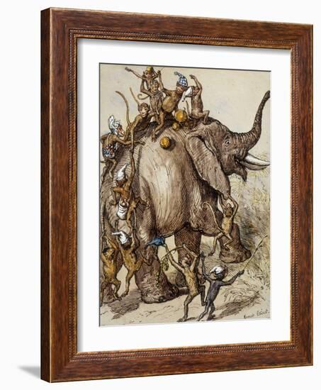 Monkey Capers-Ernest Henry Griset-Framed Giclee Print