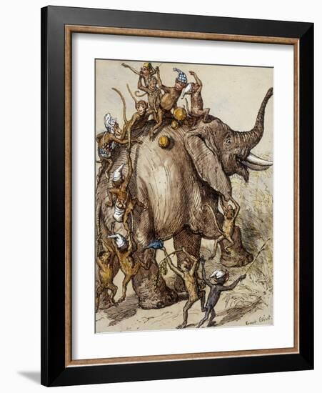 Monkey Capers-Ernest Henry Griset-Framed Giclee Print