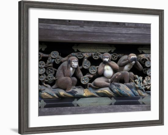 Monkey Carving, Nikko Toshogu Shrine, Japan-Rob Tilley-Framed Photographic Print