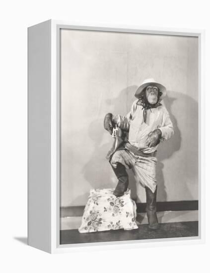 Monkey Dressed Up Like a Cowboy-null-Framed Stretched Canvas