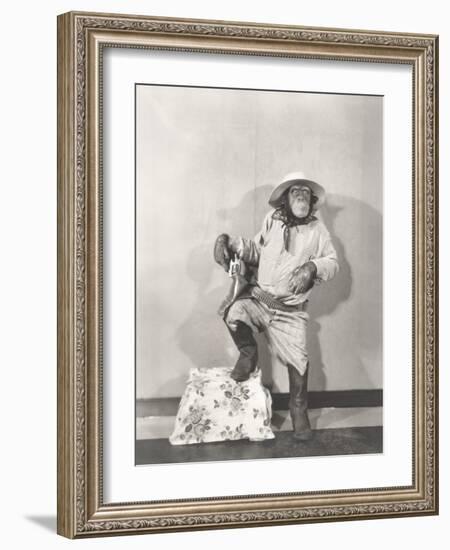 Monkey Dressed Up Like a Cowboy-null-Framed Photo