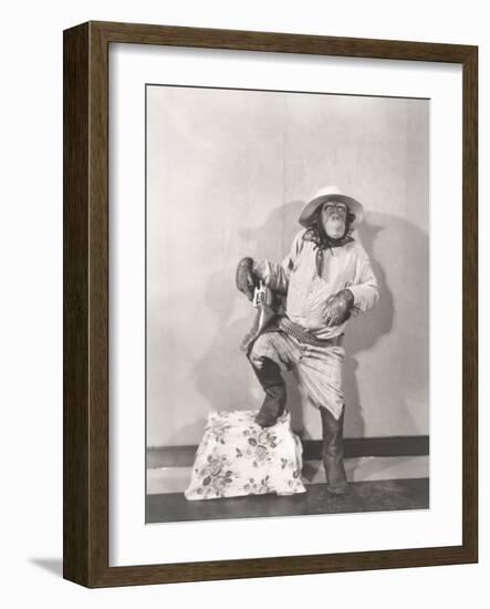 Monkey Dressed Up Like a Cowboy-null-Framed Photo