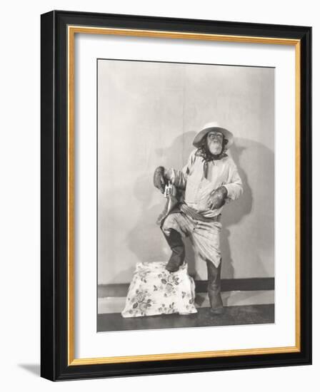 Monkey Dressed Up Like a Cowboy-null-Framed Photo