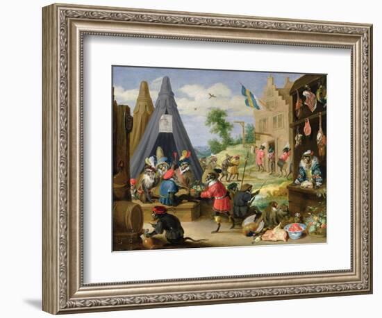 Monkey Encampment-David Teniers the Younger-Framed Giclee Print