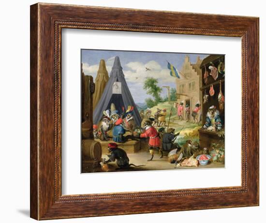 Monkey Encampment-David Teniers the Younger-Framed Giclee Print