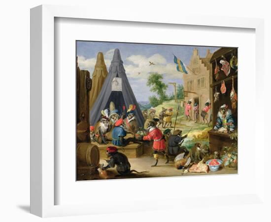 Monkey Encampment-David Teniers the Younger-Framed Giclee Print