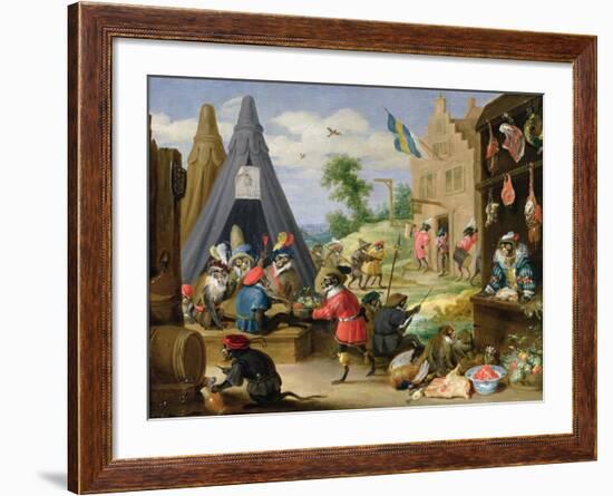 Monkey Encampment-David Teniers the Younger-Framed Giclee Print