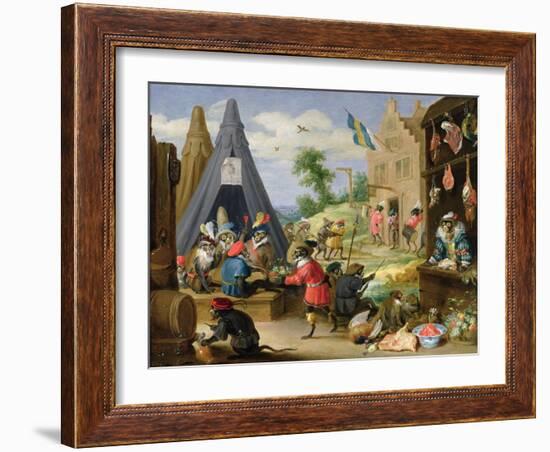 Monkey Encampment-David Teniers the Younger-Framed Giclee Print