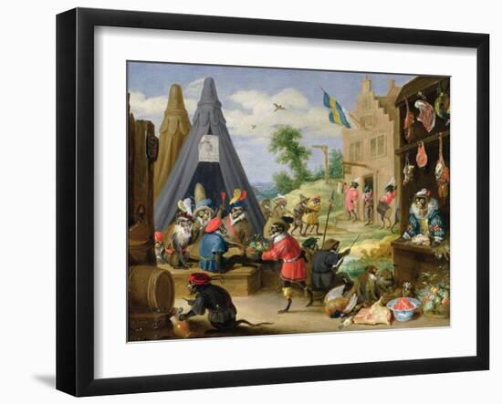Monkey Encampment-David Teniers the Younger-Framed Giclee Print