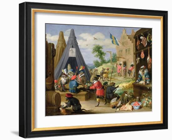 Monkey Encampment-David Teniers the Younger-Framed Giclee Print