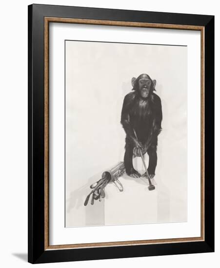 Monkey Holding a Golf Club-null-Framed Photo