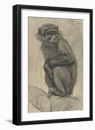 Monkey on a Branch, 1879-August Allebe-Framed Art Print