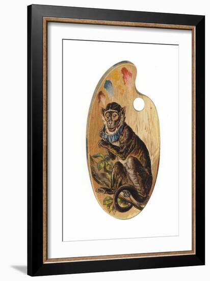 Monkey on Paint Palette-null-Framed Giclee Print